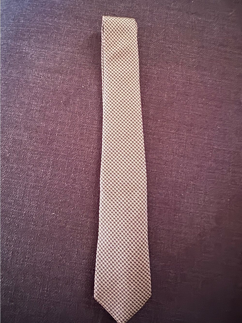 Theory Men's Purple/Silver Geometric Pattern Woven Necktie